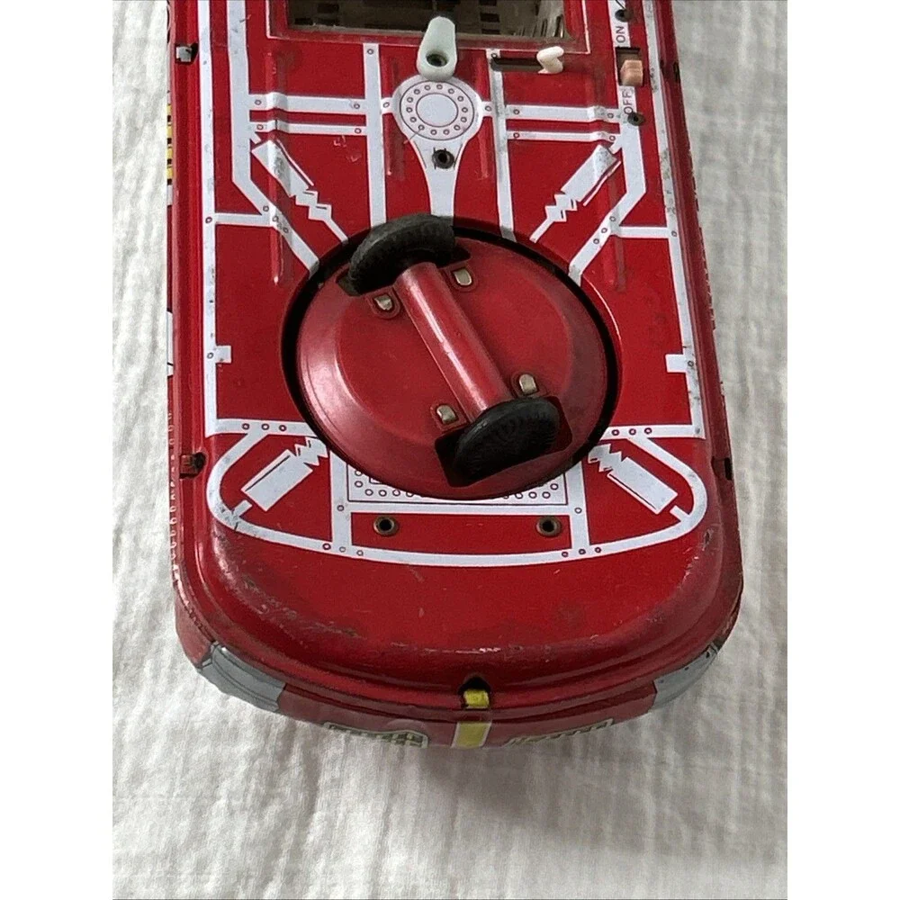 Vintage 1960 Interkozmosz Hungarian Litho Tin Retro Car Red Missing Tail Light